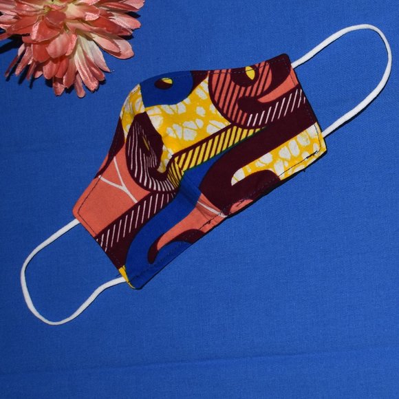 Kid's Face Mask Reversible African Prints - Picture 1 of 3